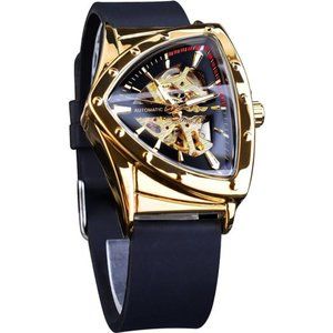 Skeleton Watches for Men, Automatic Mechanical Watch with Triangle Dial,Luminous